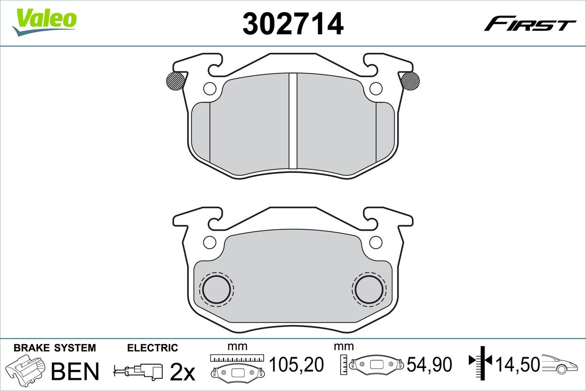 VALEO Fékbetét, mind 302714_VALEO